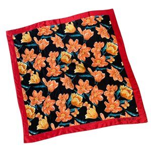 Vintage Hanae Mori Vibrant Floral Silk Scarf